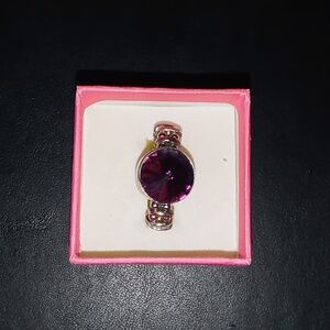 Purple Stone Stretchy Band Ring